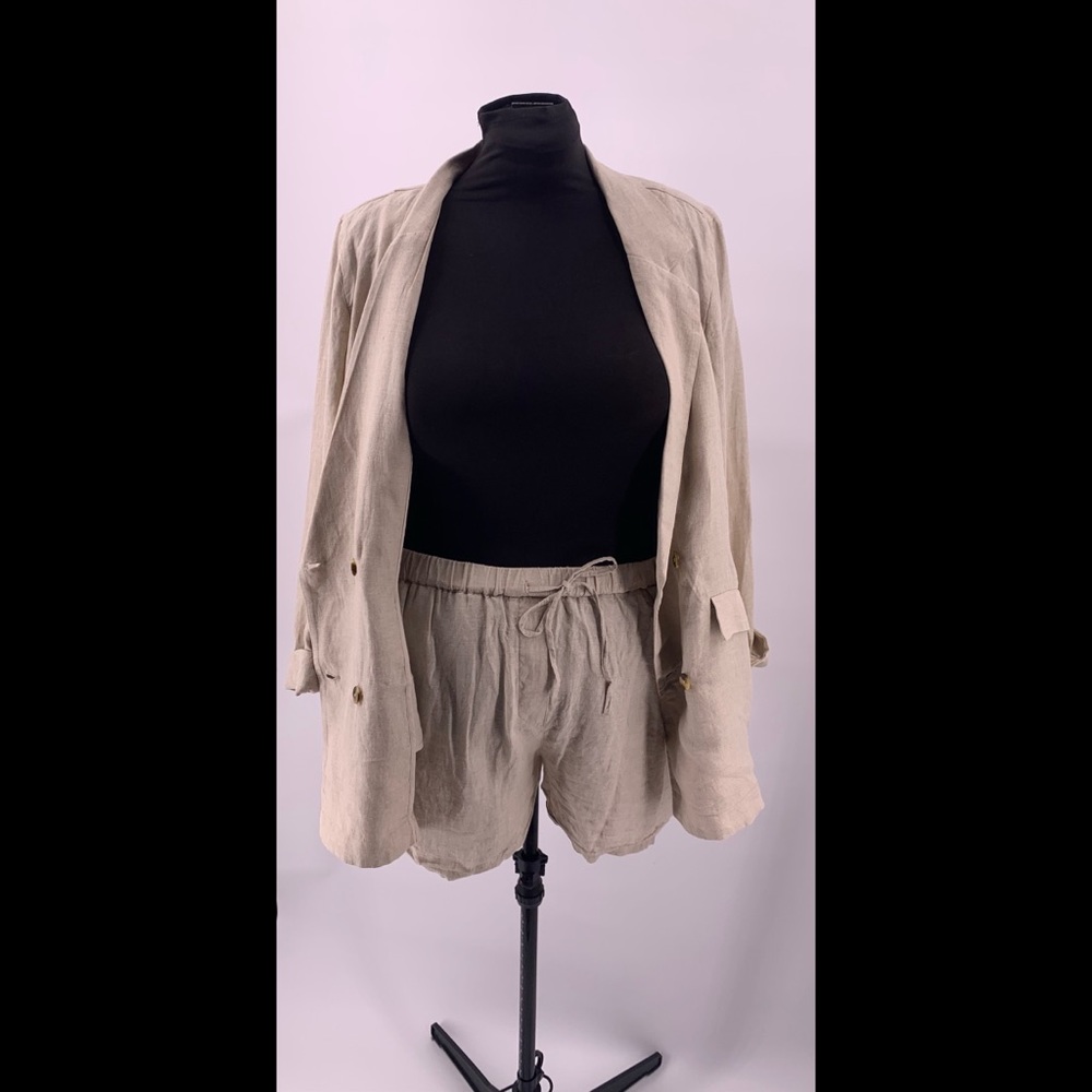 The Drops Oversized Double Breasted Linen Blazer